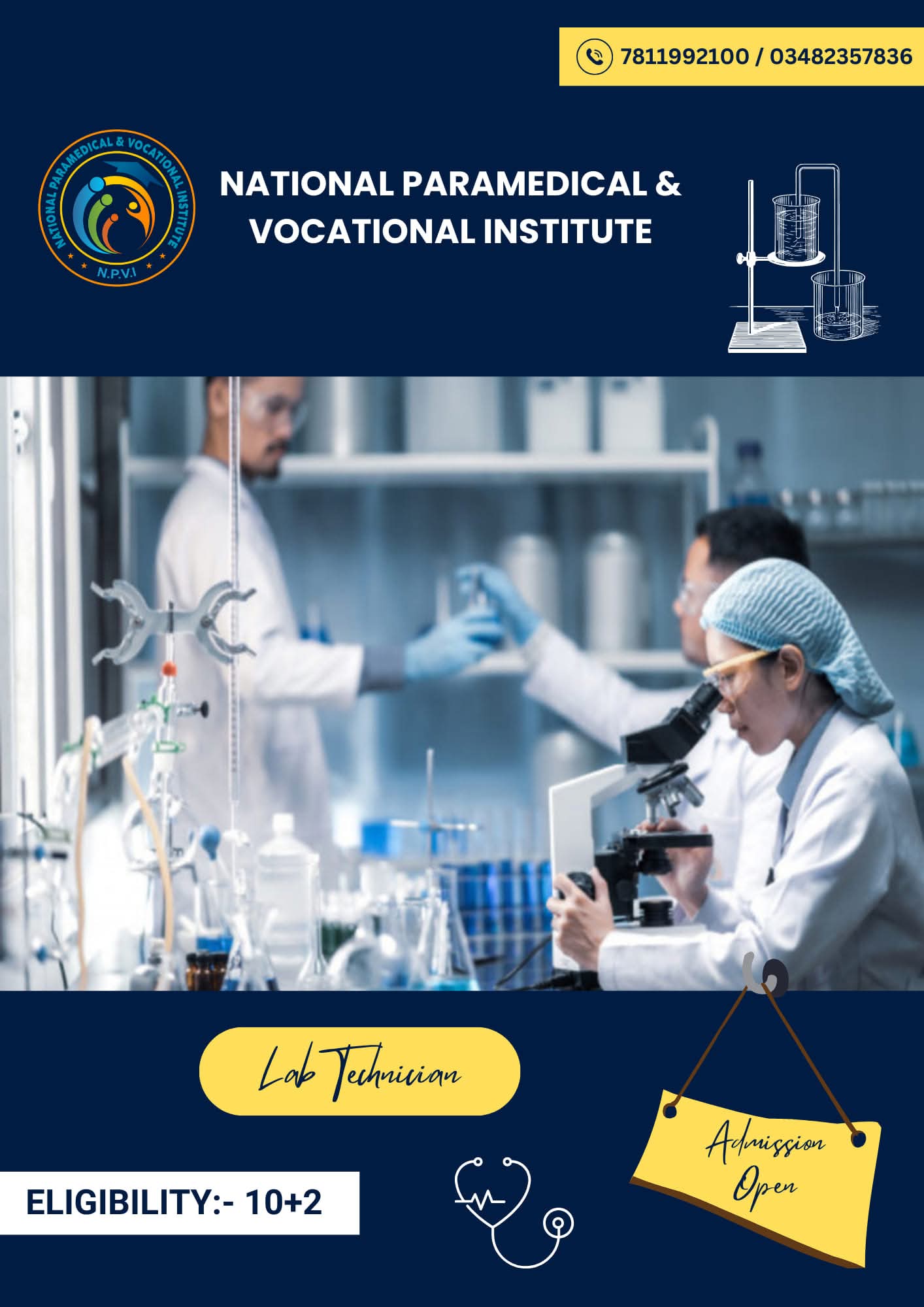 Lab Technician Course Admission Poster